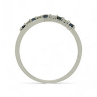 Sapphire & Diamond Half Eternity Ring in 18ct White Gold