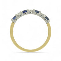 Sapphire & Diamond Half Eternity Ring in 18ct Yellow & White Gold