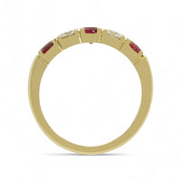 Ruby & Diamond Five Stone Ring Round Cut Brilliant in 18ct Yellow Gold