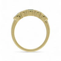 Emerald & Diamond Half Eternity Ring in 18ct Yellow Gold