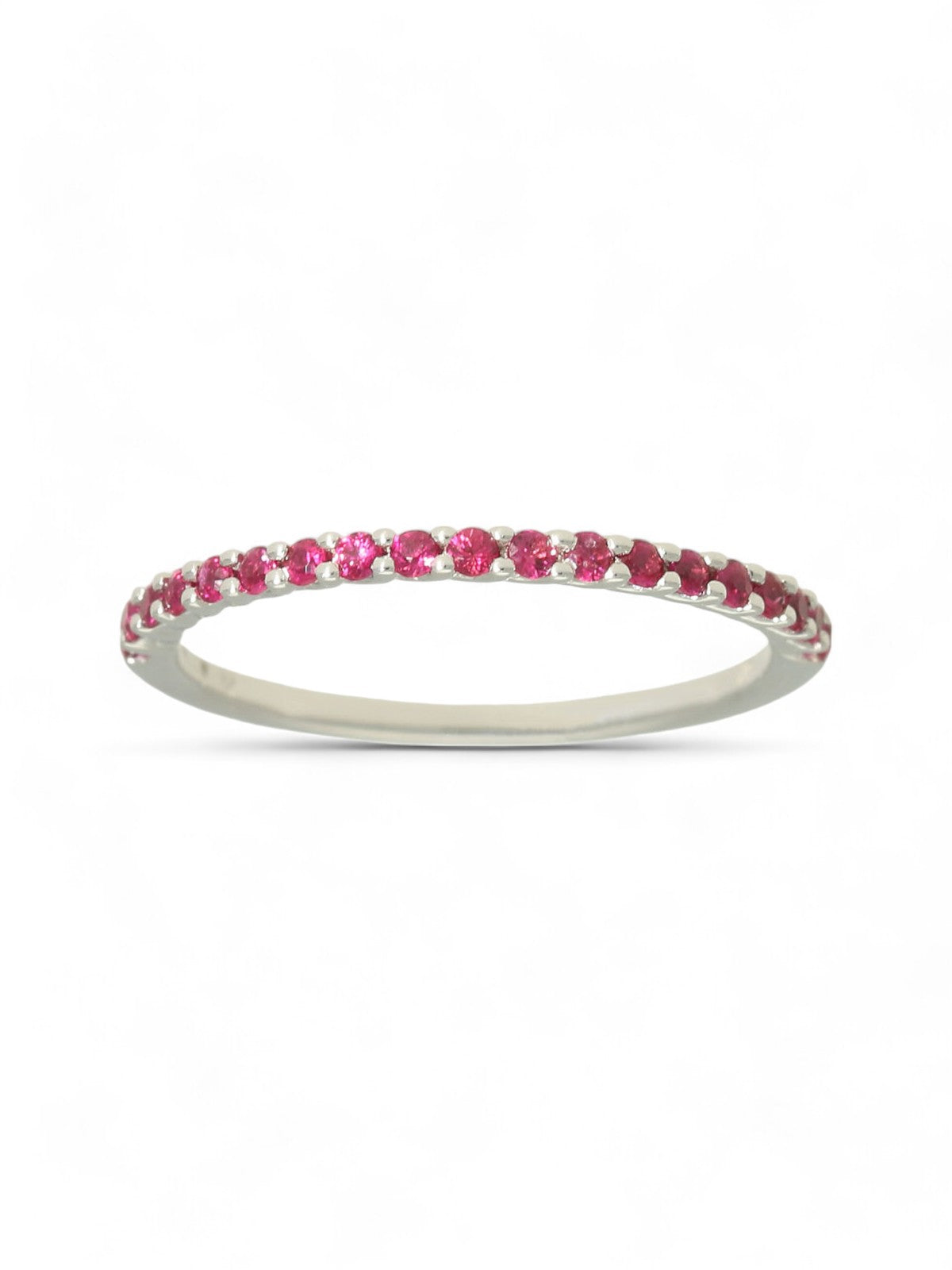 Ruby Half Eternity Ring in 9ct White Gold