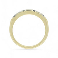 Sapphire & Diamond Half Eternity Ring in 9ct Yellow Gold