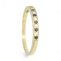 Sapphire & Diamond Half Eternity Ring in 9ct Yellow Gold