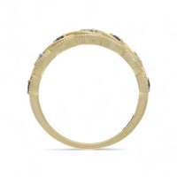 Sapphire & Diamond Fancy Eye Half Eternity Ring in 9ct Yellow Gold