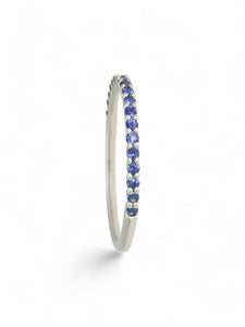 Sapphire Half Eternity Ring in 9ct White Gold