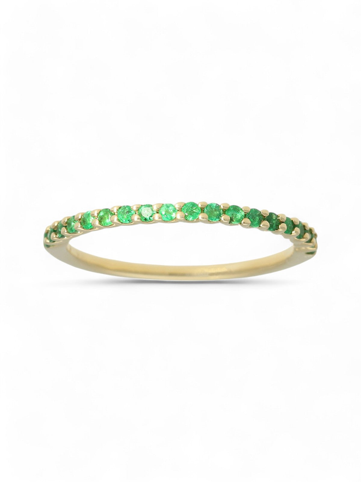 Emerald Half Eternity Ring in 9ct Yellow Gold