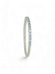 Blue Topaz Half Eternity Ring in 9ct White Gold