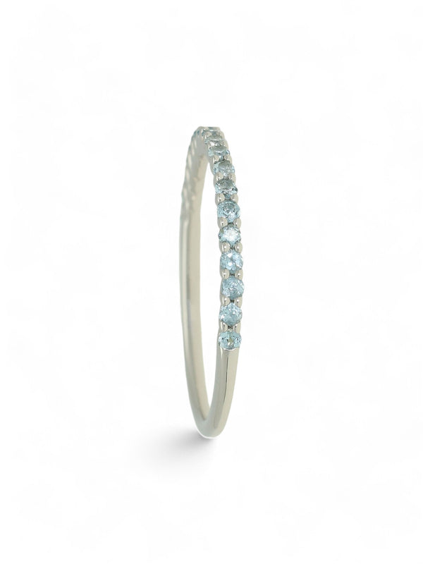 Blue Topaz Half Eternity Ring in 9ct White Gold