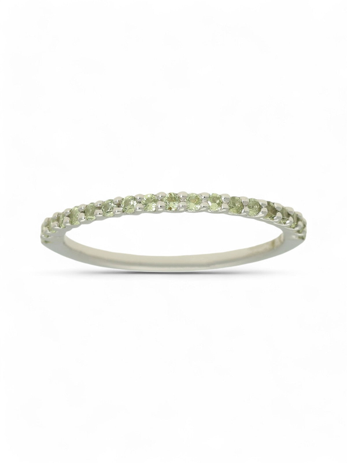 Peridot Half Eternity Ring in 9ct White Gold