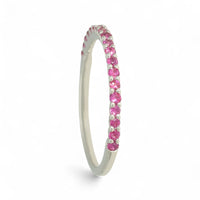 Pink Sapphire Half Eternity Ring in 9ct White Gold