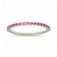 Pink Sapphire Half Eternity Ring in 9ct White Gold