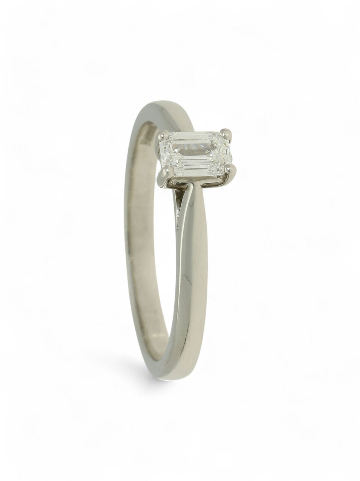 SALE Diamond Solitaire Engagement Ring "The Zara Collection" Certificated 0.40ct Emerald Cut in Platinum