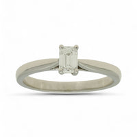 SALE Diamond Solitaire Engagement Ring "The Zara Collection" Certificated 0.40ct Emerald Cut in Platinum