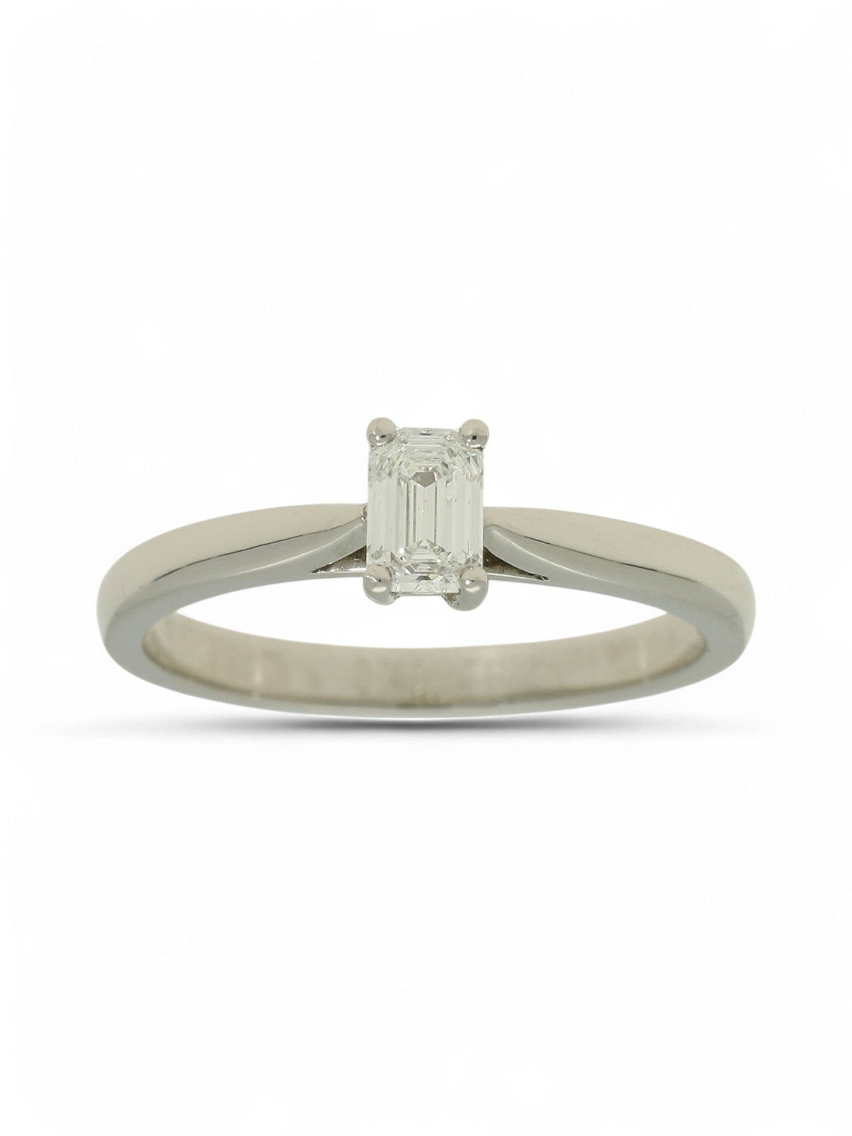 SALE Diamond Solitaire Engagement Ring "The Zara Collection" Certificated 0.40ct Emerald Cut in Platinum