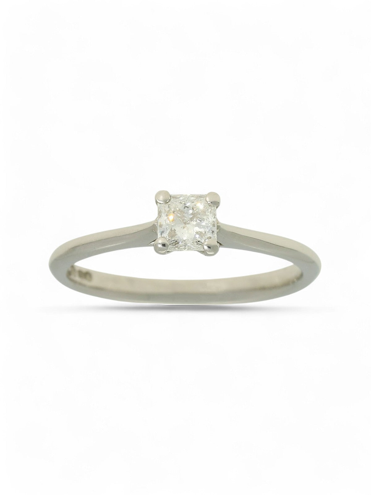 SALE Diamond Solitaire Engagement Ring "The Grace Collection" 0.40ct Princess Cut in Platinum