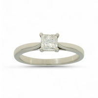 SALE Diamond Solitaire Engagement Ring "The Grace Collection" Certificated 0.50ct Princess Cut in Platinum