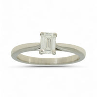 SALE Diamond Solitaire Engagement Ring "The Zara Collection" Certificated 0.50ct Emerald Cut in Platinum