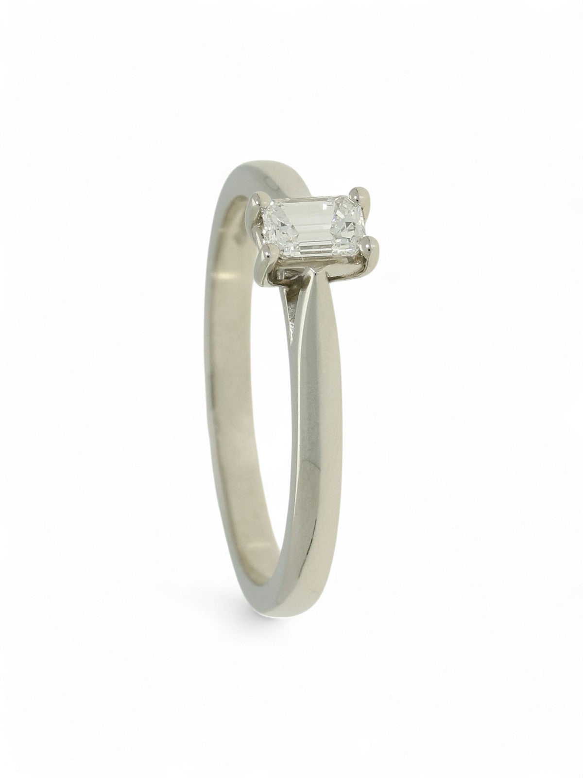 Sale Diamond Solitaire Engagement Ring "The Zara Collection" 0.26ct Emerald Cut in Platinum