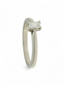 Sale Diamond Solitaire Engagement Ring "The Zara Collection" 0.26ct Emerald Cut in Platinum