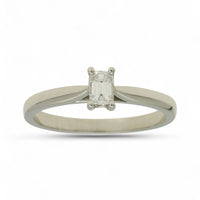 Sale Diamond Solitaire Engagement Ring "The Zara Collection" 0.26ct Emerald Cut in Platinum