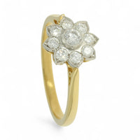 Diamond Cluster Ring 0.40ct Round Brilliant Cut in 18ct Yellow Gold and Platinum