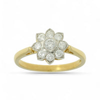 Diamond Cluster Ring 0.40ct Round Brilliant Cut in 18ct Yellow Gold and Platinum