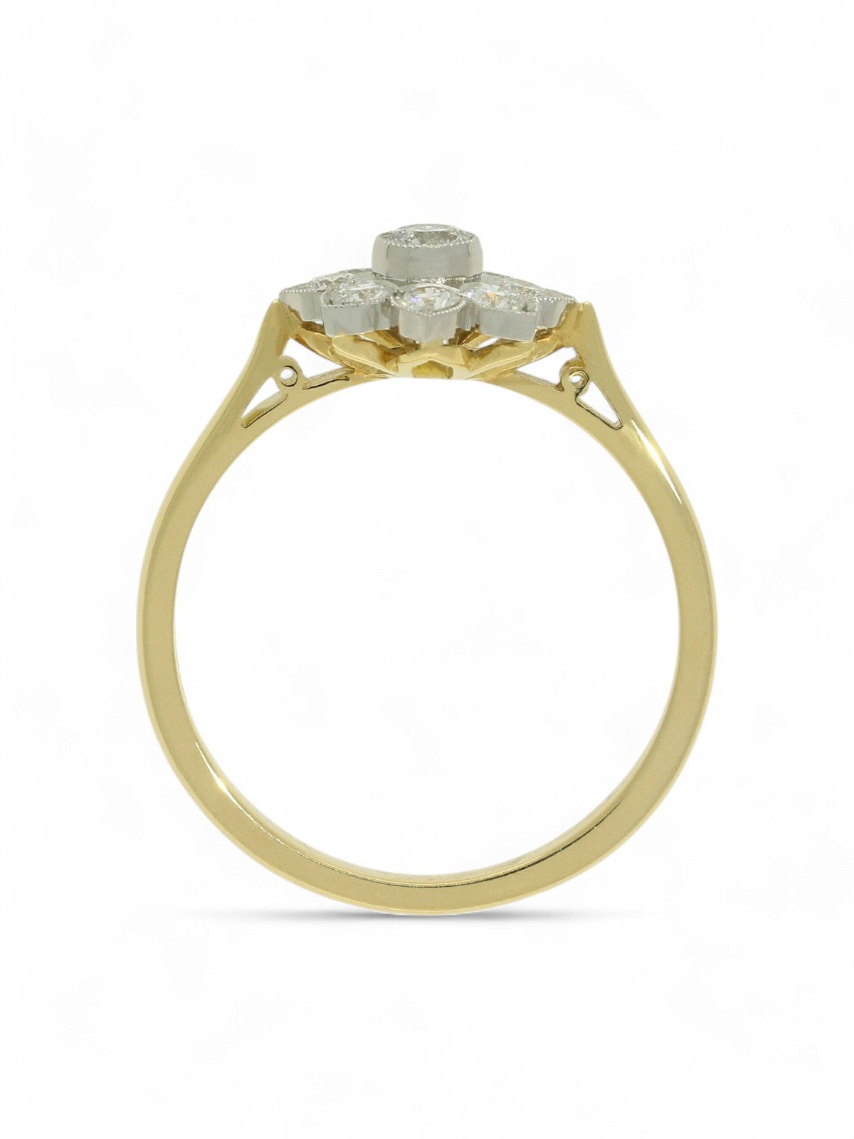 Diamond Cluster Ring 0.40ct Round Brilliant Cut in 18ct Yellow Gold and Platinum