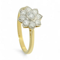 Diamond Cluster Ring 0.53ct Round Brilliant Cut in 18ct Yellow Gold and Platinum