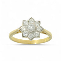 Diamond Cluster Ring 0.53ct Round Brilliant Cut in 18ct Yellow Gold and Platinum