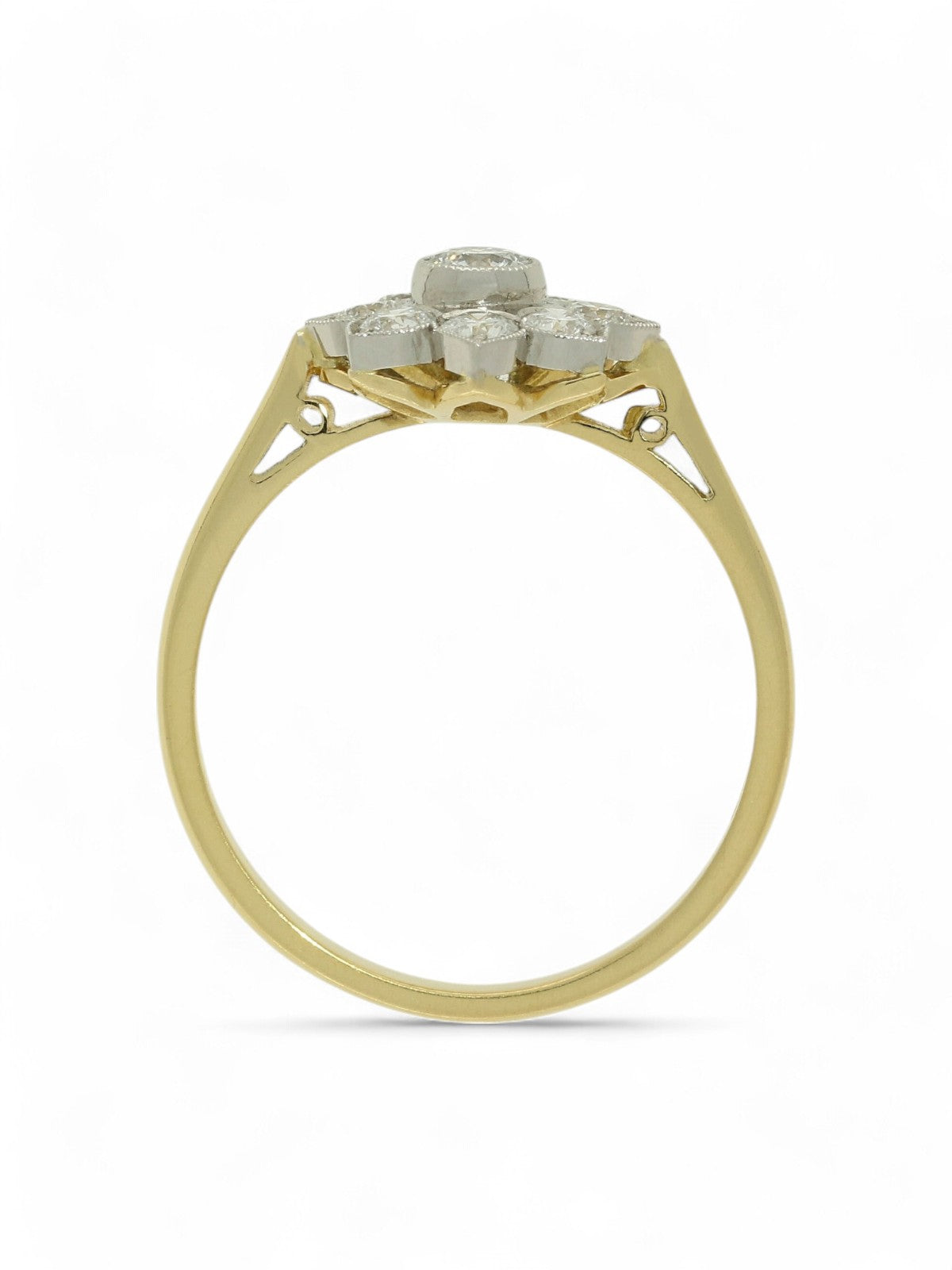 Diamond Cluster Ring 0.53ct Round Brilliant Cut in 18ct Yellow Gold and Platinum