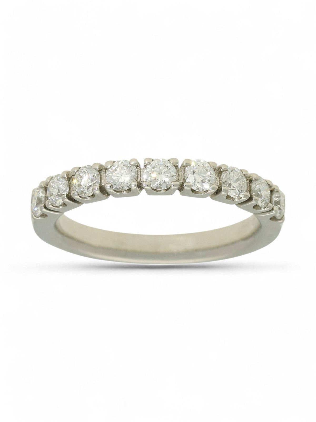 Diamond Half Eternity Ring 0.75ct Round Brilliant Cut in Platinum