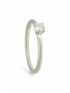 Lab Grown Diamond Solitaire Ring 0.25ct Brilliant Cut in 9ct White Gold