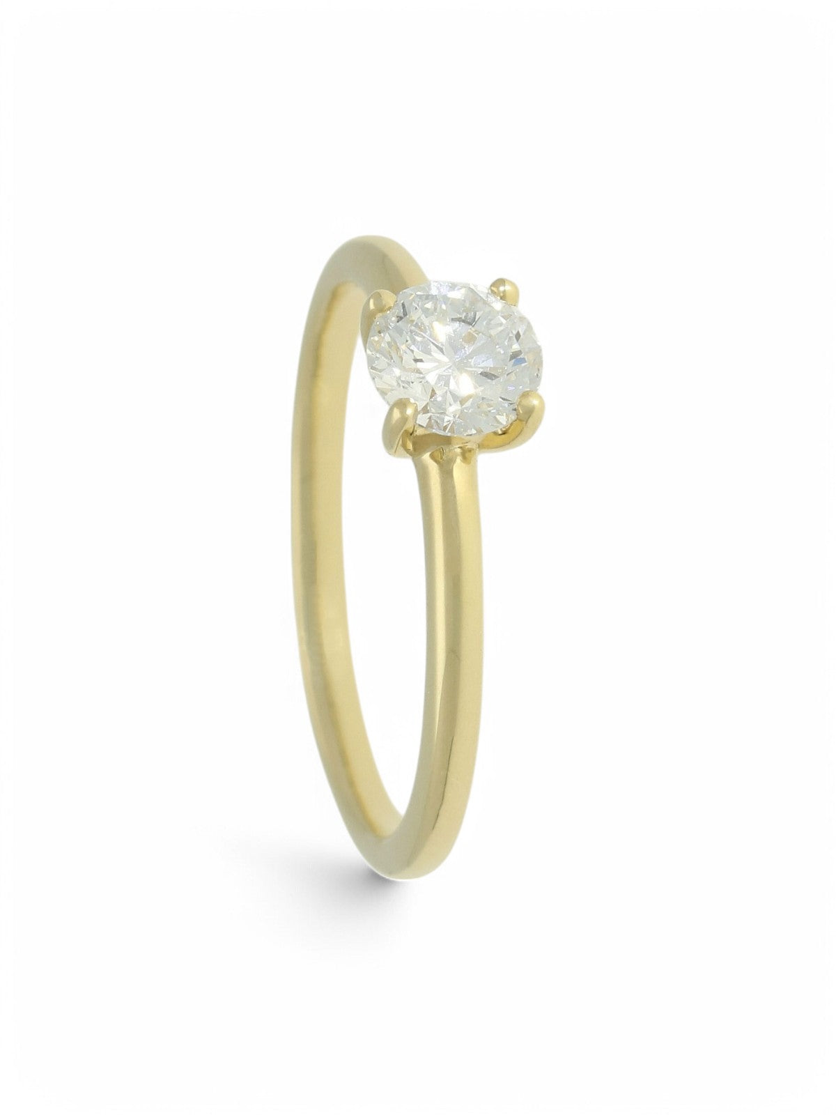 Lab Grown Diamond Solitaire Ring 0.50ct Brilliant Cut in 9ct Yellow Gold