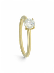 Lab Grown Diamond Solitaire Ring 0.50ct Brilliant Cut in 9ct Yellow Gold