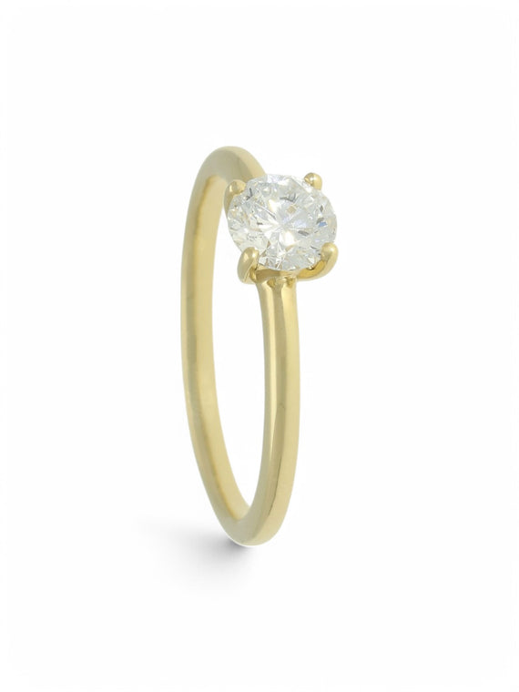 Lab Grown Diamond Solitaire Ring 0.50ct Brilliant Cut in 9ct Yellow Gold