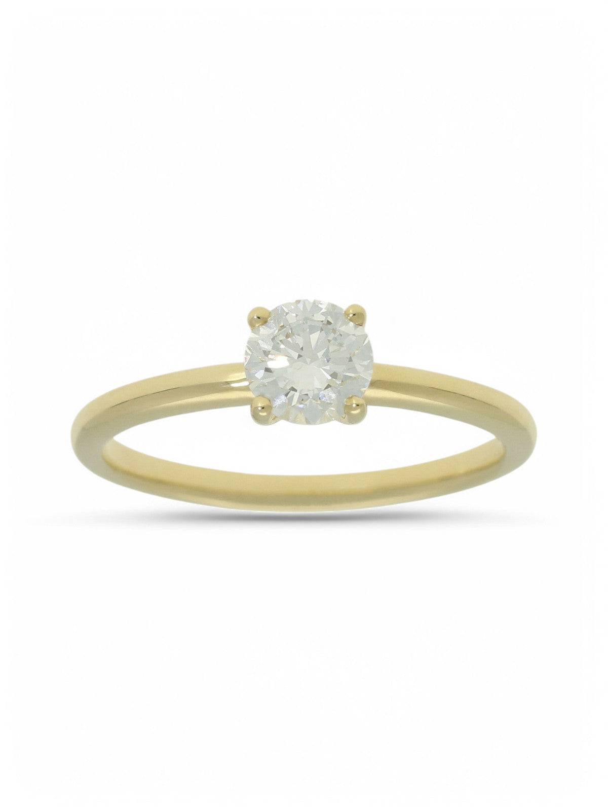 Lab Grown Diamond Solitaire Ring 0.50ct Brilliant Cut in 9ct Yellow Gold