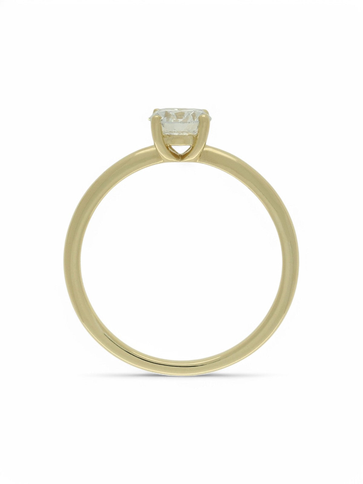 Lab Grown Diamond Solitaire Ring 0.50ct Brilliant Cut in 9ct Yellow Gold