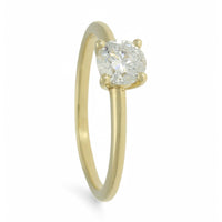 Lab Grown Diamond Solitaire Ring 0.65ct Brilliant Cut in 9ct Yellow Gold