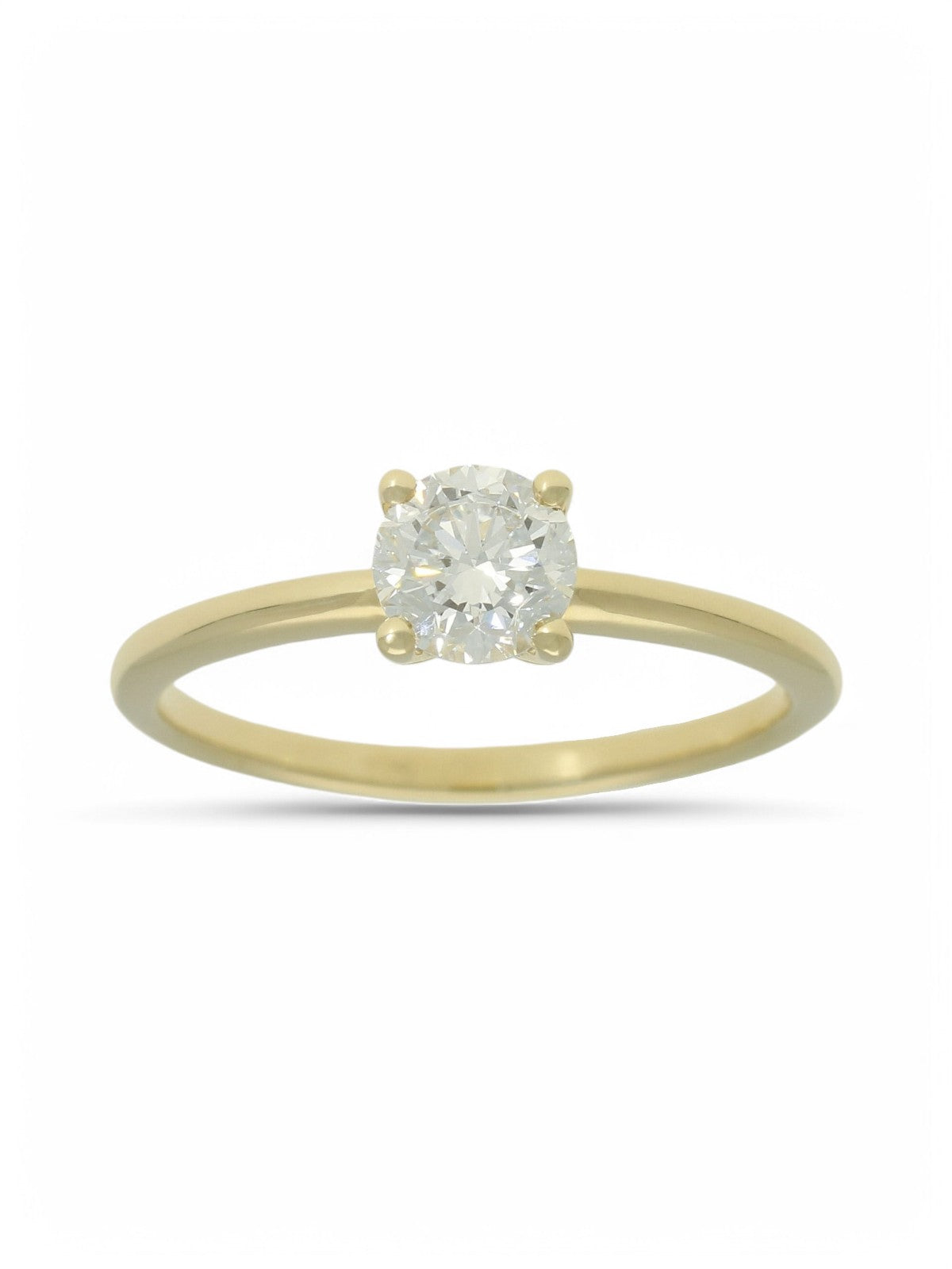 Lab Grown Diamond Solitaire Ring 0.65ct Brilliant Cut in 9ct Yellow Gold