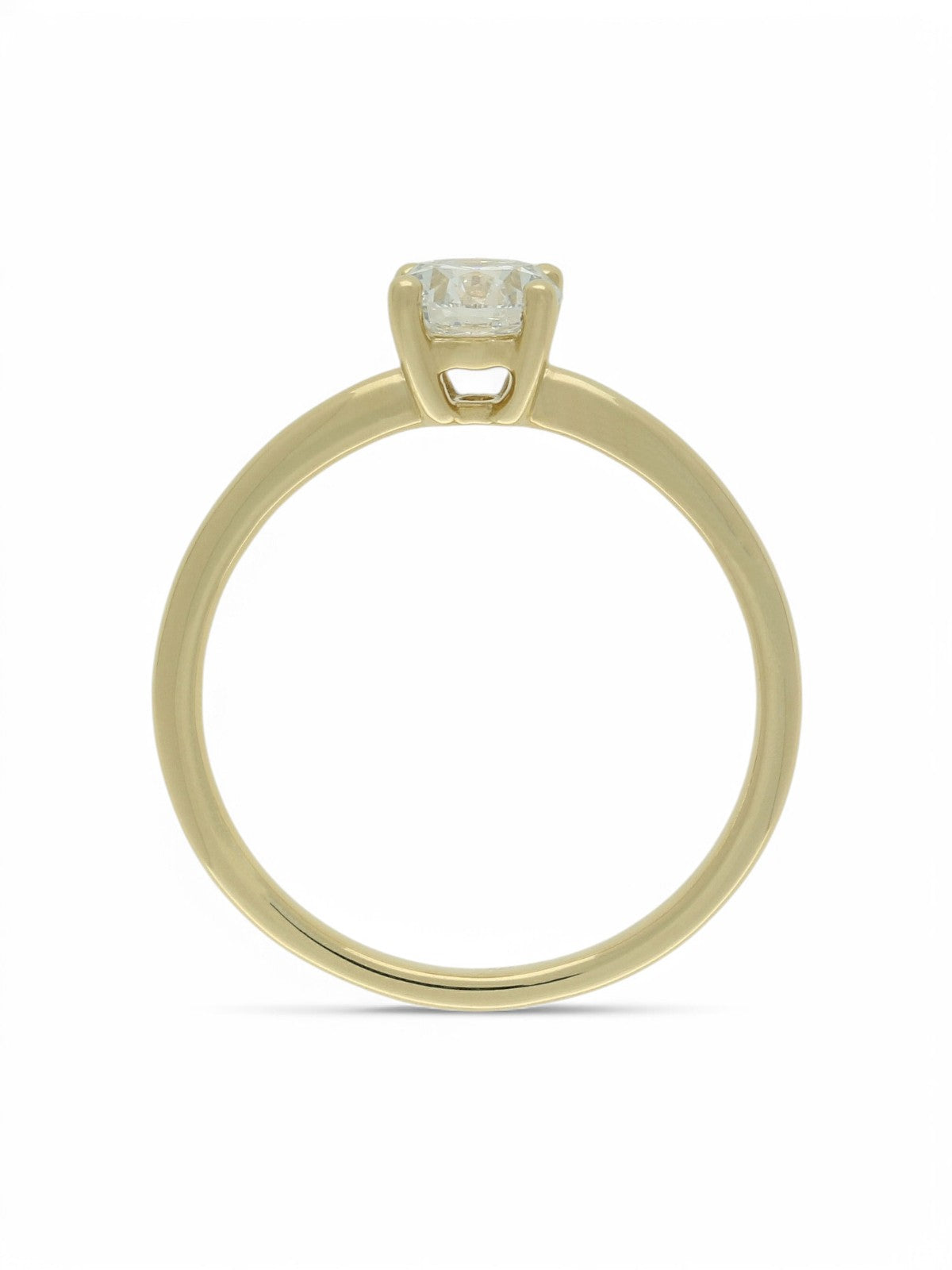 Lab Grown Diamond Solitaire Ring 0.65ct Brilliant Cut in 9ct Yellow Gold