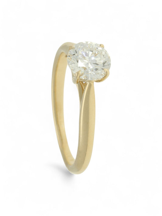 Lab Grown Diamond Solitaire Ring 1.00 Brilliant Cut in 9ct Yellow Gold