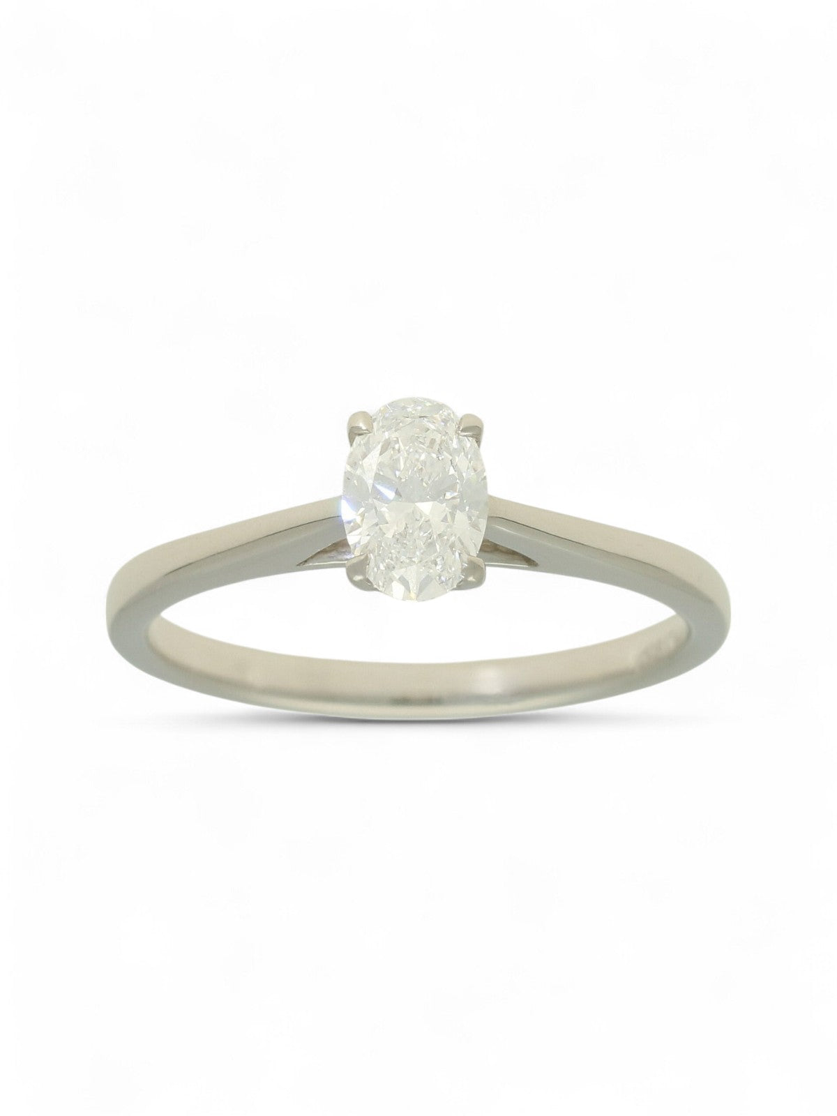Lab Grown Diamond Solitaire Ring 0.50ct Oval Cut in Platinum