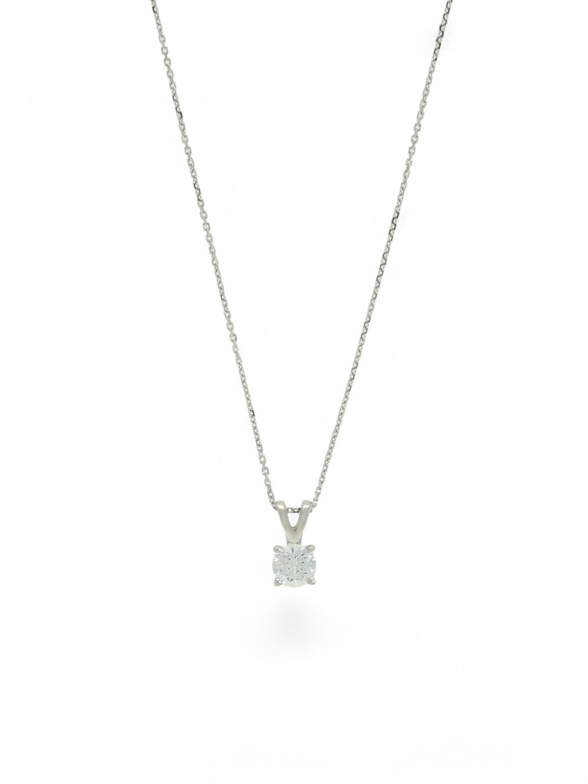 Lab Grown Diamond Pendant 0.50ct Brilliant Cut in 9ct White Gold