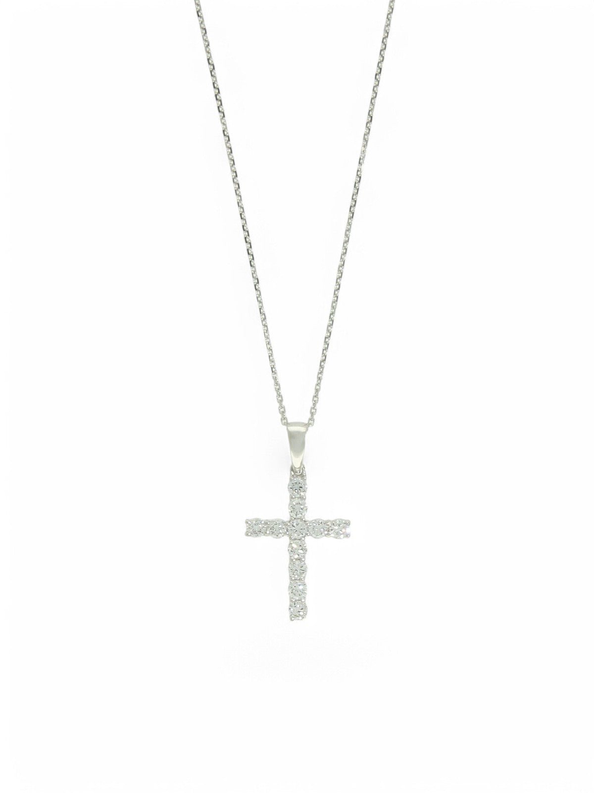 Lab Grown Diamond Cross Pendant 0.50ct Brilliant Cut in 9ct White Gold