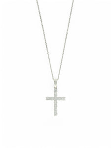 Lab Grown Diamond Cross Pendant 0.50ct Brilliant Cut in 9ct White Gold