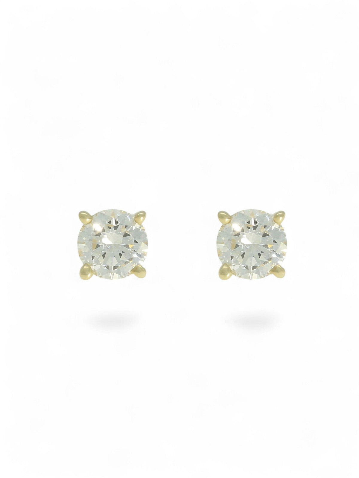 Lab Grown Diamond Solitaire Stud Earrings 1.05ct in 9ct Yellow Gold