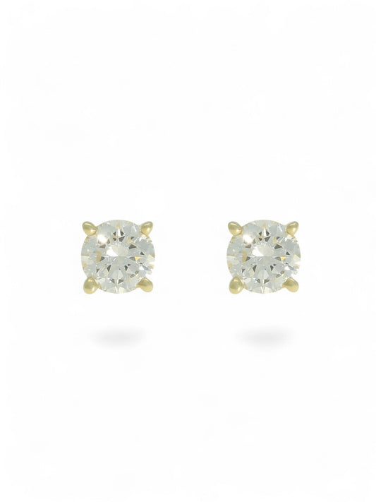Lab Grown Diamond Solitaire Stud Earrings 1.05ct in 9ct Yellow Gold