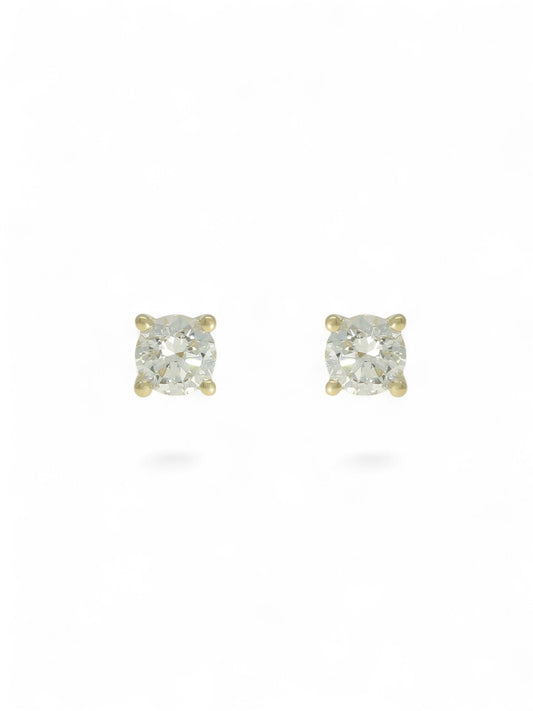 Lab Grown Diamond Solitaire Stud Earrings 0.50ct in 9ct Yellow Gold