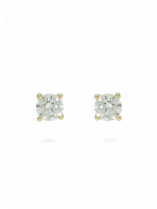 Lab Grown Diamond Solitaire Stud Earrings 0.75ct in 9ct Yellow Gold