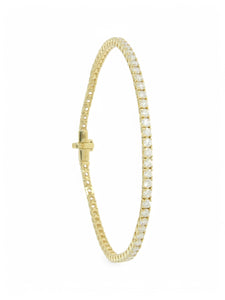 Lab Grown Diamond Round Brilliant Cut Line Bracelet in 9ct Yellow Gold